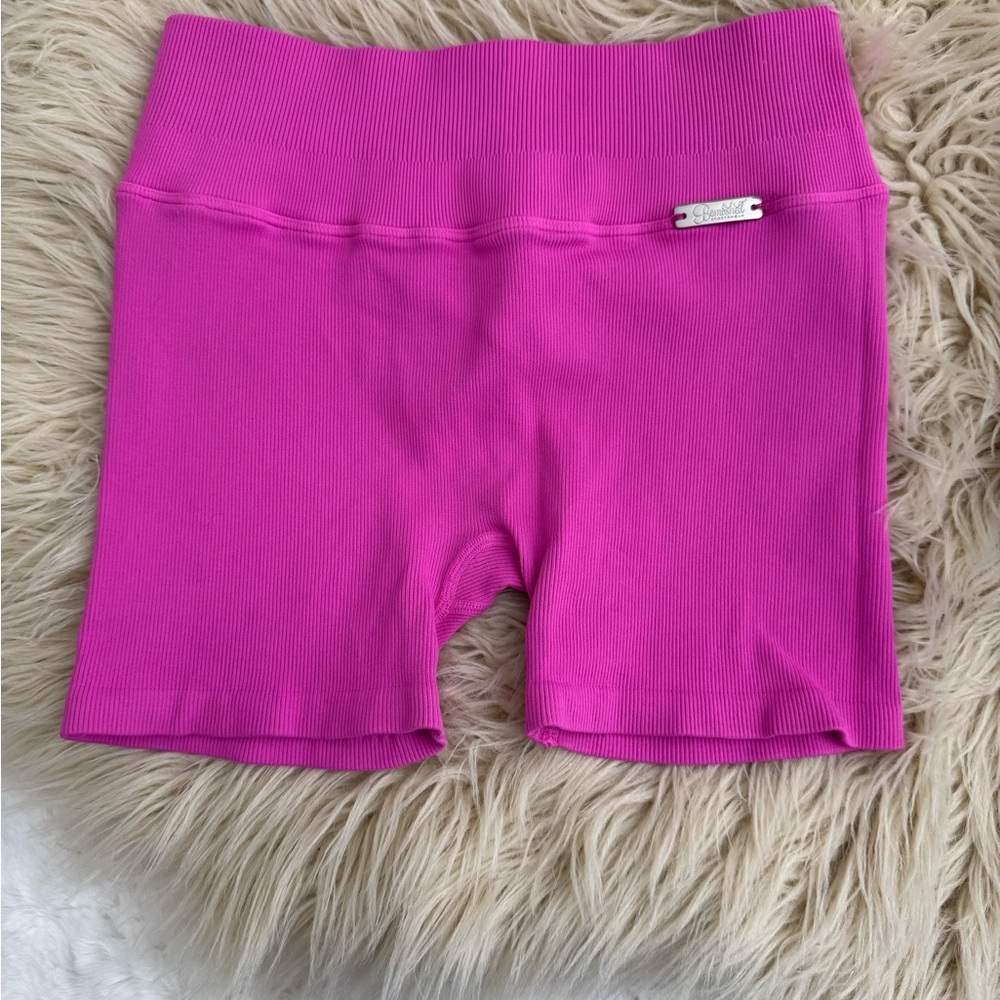 Bombshell Sportswear Fuchsia Ribbed Shorts